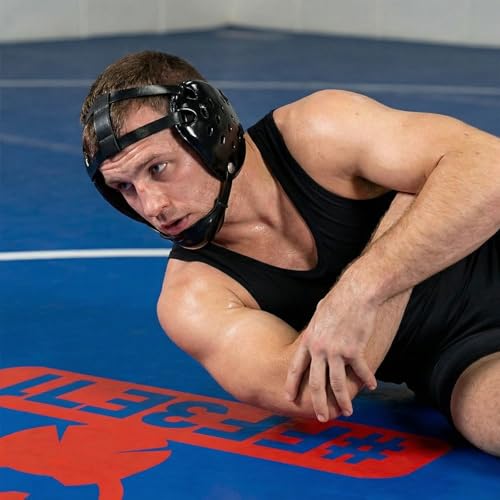 Wrestling Headgear with Chin Cup for Youth & Adult | Impact-Resistant ABS Shell, 11-Vent Breathable Design