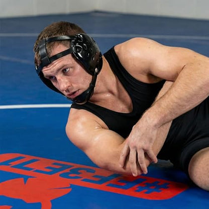 Wrestling Headgear with Chin Cup for Youth & Adult | Impact-Resistant ABS Shell, 11-Vent Breathable Design