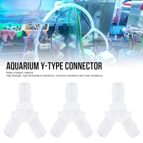 Cyrank 10pcs Aquarium Hose Connector, 8mm Aquarium Air Tubing Connector 3 Way Y Shape Hose Adapter for Fish Tank Air Pump, Silicone Tube Fittings Plastic Tee Connector for Distributary & Outlet