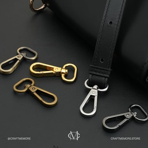 CRAFTMEMORE Snap Hook Swivel Push Gate Lobster Clasps Fashion Clips Purse Making FS10 Pack of 10 (Gold, 1-1/4 Inch) - color: Gold, size: 1-1/4 Inch