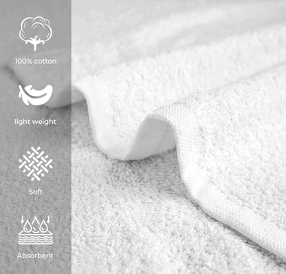 Avalon Towels Salon Towel - White Hand Towels Bulk Pack of 24 - 100% Cotton Absorbent Spa, Facial & Gym Towel for Working Out - 16x27 Inches (Not Bleach Proof) - color: White