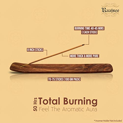 Raajsee Palo Santo Incense Sticks, Holy Wood Aroma for Energy Cleansing & Meditation Organic Non Toxic Clean Burning - Natural, Long-Lasting Incense – 100 gm Pack - color: Palo Santo