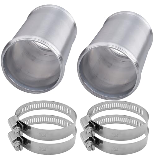 AC PERFORMANCE 2.75" (70mm) OD Aluminum Alloy Hose Joiner Silicone Pipe Connector Bead, 4" Length with 304 SS Clamps, Pack of 2 - size: 2.75" (70mm) - 2PCS