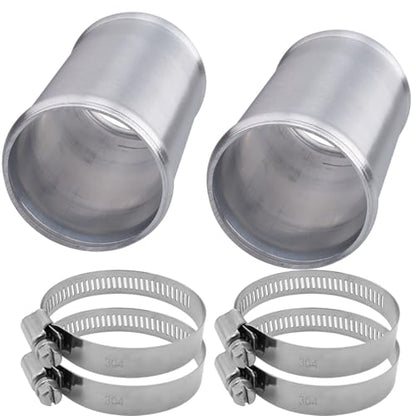 AC PERFORMANCE 2.75" (70mm) OD Aluminum Alloy Hose Joiner Silicone Pipe Connector Bead, 4" Length with 304 SS Clamps, Pack of 2 - size: 2.75" (70mm) - 2PCS