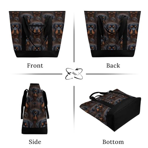 SWEET TANG Insulated Cooler Bag Rottweiler Grocery Bag for Travel Beach or Picnic - color: Pattern 93