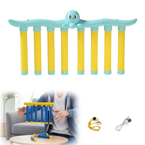 Reflective Drop Stick Challenge Game Set, 2026 Upgrade Hand Eye Coordination Training Catching Sticks Game Reaction Training, 3 Adjustable Speed Modes Catching Sticks Games - color: Light Blue