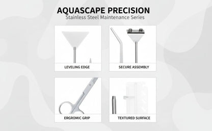 6 Pcs Aquarium Plant Tools Set, Stainless Steel Kit, with Algae Scraper, Tweezers, Scissors, Sand Spatula, and Holder, Silver