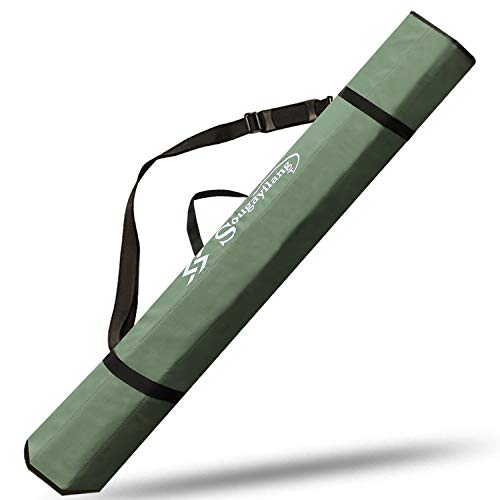 Sougayilang Fishing Rod Bag Canvas Rod Case Organizer Pole Storage Bag Fishing Rod and Reel Carrier Organizer for Travel, Gift for Father, Boyfriend and Family
