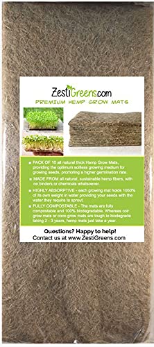 Hemp Mats - Microgreens & Wheatgrass Kit Refills | Replacement hemp mats for ZestiGreens microgreens and wheatgrass kits; seeds and trays not included. - color: Hemp Mats Only