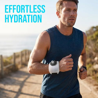 Toddmomy 7oz Wrist Water Bottle, Leak-Proof Silicone Wearable Running Flask for Hands-Free Hydration, Adjustable Soft Strap for Marathon, Jogging, Hiking, Cycling