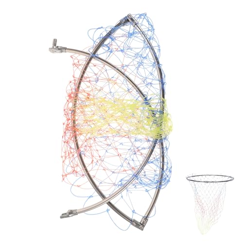 Alipis Fishing Catching Net Replacement Head 40cm Stainless Steel Sturdy Mesh Basket Portable Fishing Tool for Outdoor Fish Landing and Catching