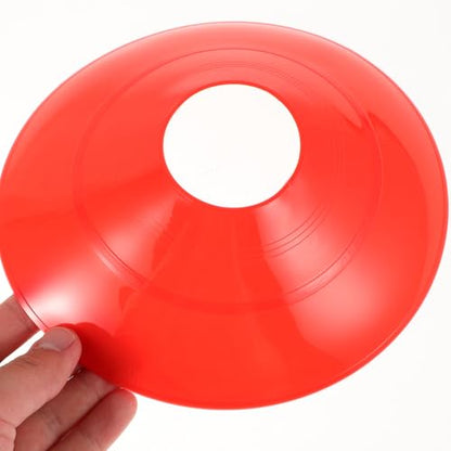 25pcs Soccer Training Cones Plastic Disc Markers Red for Football Agility Practice Equipment Training Accessories for Speed and Coordination Drills