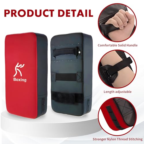 LuiceABC One Karate Taekwondo Boxing Kick Punch Adjustable Soft Shield Durable Training Pad for Boxing, Training and Protecting Your Palm, Wrist and Decreasing The Shock - color: Red