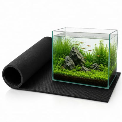 Aquarium Leveling Mat, 6 mm EVA Foam Fish Tank Pad, Textured Anti-Slip Aquarium Base Mat, Water-Resistant Cushion Pad for Glass Aquariums, Planted Tanks, Stands, Shelves (39-3/8 x 19-11/16 in) - size: 39-3/8 x 19-11/16 in