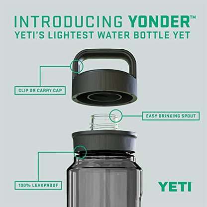 YETI Yonder Water Bottle with Yonder Chug Cap, Lightweight, Leakproof and BPA-Free - color: Charcoal, style: 34oz