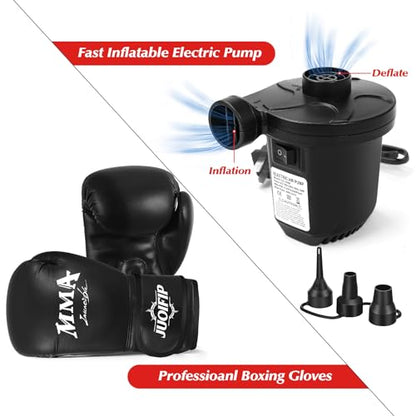 Heavy Punching Bag with Stand Adults Teens,70" Freestanding Boxing Bags Kicking Bag Heavy Bag with Boxing Gloves and Electric Air Pump, Kickboxing Training Equipment Bags Thai Fitness Karate - style: Strong Man PatterrnA1