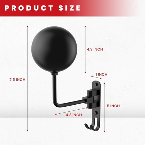Helmet Hanger Wall Mount 180° Swivel Helmet Holder for Motorcycle Bike Racing Outerwear Sports Gear - color: Black-4