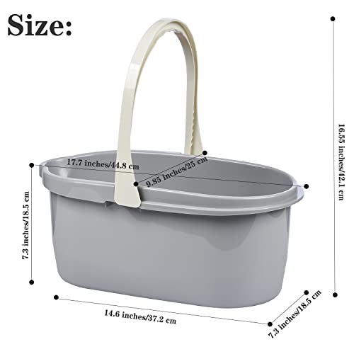 Haundry 4.5 Gallon Cleaning Bucket, Good Grips Household Mop Bucket for Cleaning Supplies, Cleaning Caddy Organizer Basket with Handle, 17.1L, White - color: White