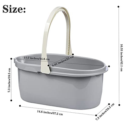 Haundry 4.5 Gallon Cleaning Bucket, Good Grips Household Mop Bucket for Cleaning Supplies, Cleaning Caddy Organizer Basket with Handle, 17.1L, White - color: White