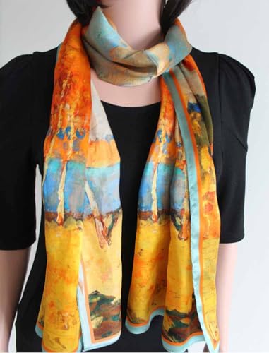 Xyueanlo Scarfs for Women Lightweight Scarves Fashion Print Floral Pattern Head Scarf Wraps Shawls - color: Blue Yellow