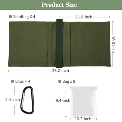 4 Packs Green Sandbag Weight Bags for Light Photography Video Equipment | Heavy Duty Saddlebags for Backdrop Stand, Photo Tripod, Canopy, Pop up Tent, Umbrella Base, Fishing Chair, Picnic Table - color: Green