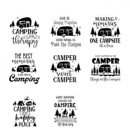 UV DTF Cup Wraps Transfer - 8 Sheet Transfer Sticker for 40 oz, Fish,Camper, Kangaroo, Tent Design (P2) - color: P2