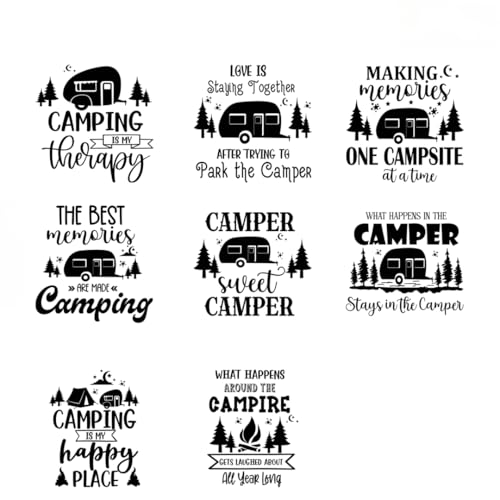 UV DTF Cup Wraps Transfer - 8 Sheet Transfer Sticker for 40 oz, Fish,Camper, Kangaroo, Tent Design (P2) - color: P2