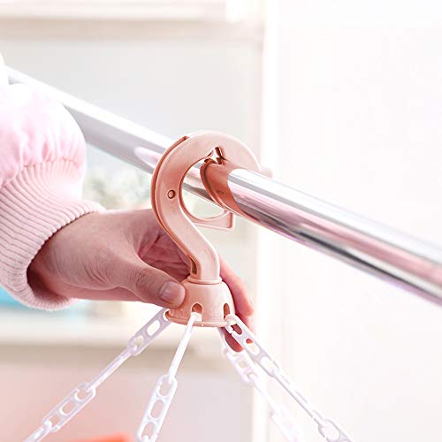 SteelFever Clothes Drying Hanger with 32 Clips, Foldable Hanging Drying Rack for Clothes Underwear Socks (Light Pink) - color: Light Pink