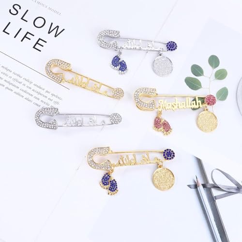 2 Pcs Mashalla Baby Brooch Pin, 2.9 Inch Home Decorations for Ramadan Gifts, Islamic Ramadan Gift