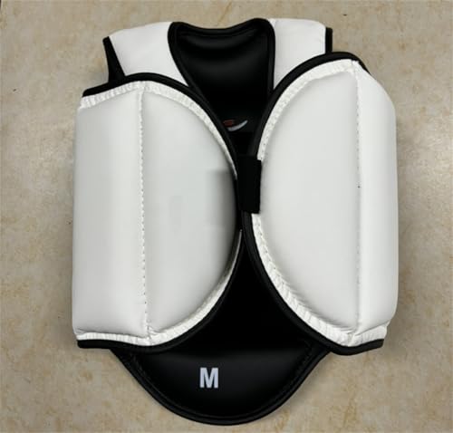 Reversible Karate Sparring Chest Guard, Taekwondo Boxing MMA Martial Arts Muay Thai Kickboxing Training Body Protector - color: Black/White, size: Large