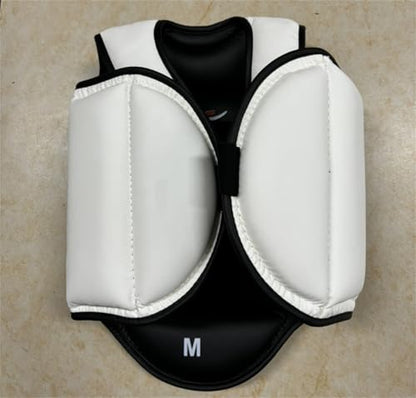 Reversible Karate Sparring Chest Guard, Taekwondo Boxing MMA Martial Arts Muay Thai Kickboxing Training Body Protector - color: Black/White, size: Small