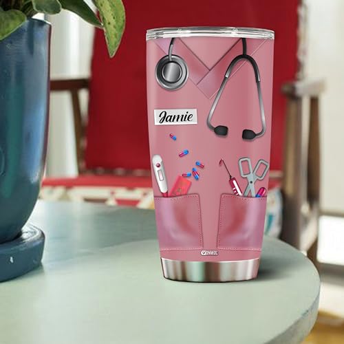 Personalized Nurse Gifts for Women 20oz Stainless Steel Insulated Coffee Cup Travel Mug Tumbler with Lid Appreciation Gift for Mom Wife Christmas Birthday Mother's Day Valentine - color: Nurse