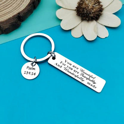 Bible Verse Keychain Christian Gift Christmas Religious Keychain Inspirational Bible Verse Jewelry Faith Gifts for Women Men Thanksgiving Communion Easter Prayer Gifts Scripture Keyring Gift