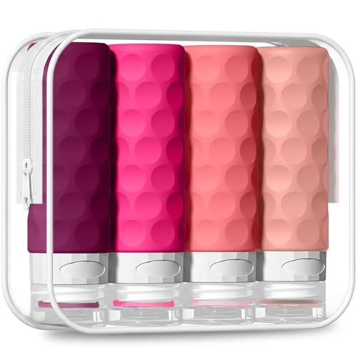 Silevoler Travel Bottles for Toiletries, Silicone Travel Size Containers - color: Red