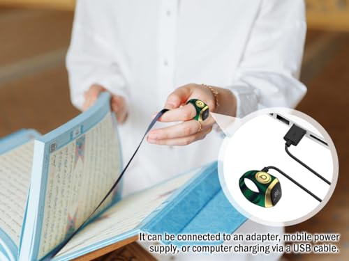 Anlising Smart Ring Counter, Smart Tasbih Zikr Ring, Muslim Islamic Prayer Smart Rings, Tasbih Counter Smart Ring, Tasbeeh Smart Counter, Digital Electronic Smart Tally Counter for Prayer(Green, 20MM)
