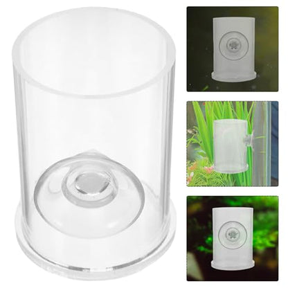 TEHAUX Fish Feeder Ring with Suction Cup Acrylic Shrimp Feeding Rack for Aquarium Tank Freshwater and Saltwater Fish Feeding Tool Vacation Feeder Station