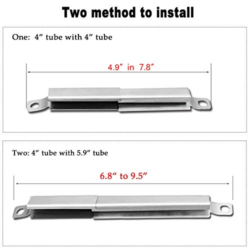 4-Pack Universal Carryover Tube for Char-Broil Gas Grill | 304 Stainless Steel, Universal for 4-5 Burner Grills (Charbroil/Nexgrill), Easy Installation, adjustable length - size: 4 Pack