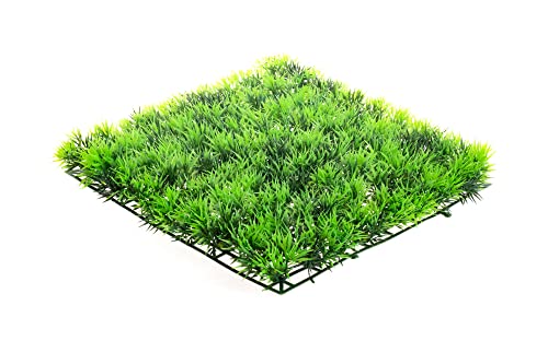 CNZ Aquarium Decor Fish Tank Decoration Ornament Artificial Plastic Plant 10" x 10" Green Mat, 3-Pack