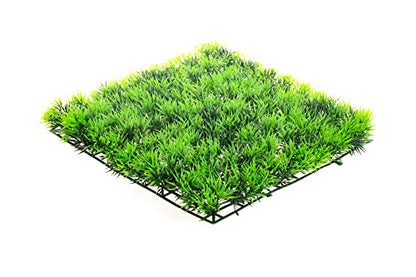 CNZ Aquarium Decor Fish Tank Decoration Ornament Artificial Plastic Plant 10" x 10" Green Mat, 3-Pack