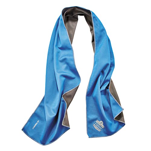 Ergodyne Chill Its 6602MF Cooling Towel, Soft Microfiber Material, UPF 50+,Blue,41" x 9.84" - color: Blue