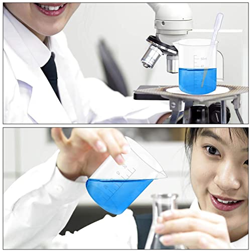 12 Pcs 17 Oz Transparent Experiment Measuring Cup | 500ml Plastic Beaker for Science Experiment, Measuring - size: 500ml (17oz) - Pack of 12