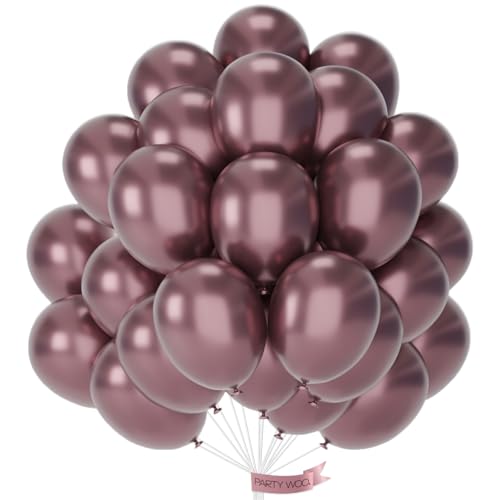 PartyWoo Copper Bronze Balloons 50pcs Metallic Brown Color 12 Inch - color: Brown-g133, size: 12 Inch