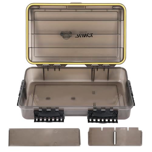 RUNCL Fishing Tackle Box, Waterproof Tray for Jigs Lures, Thicker Floating Tackle Utility Box with Adjustable Dividers, 3600/3700/Large 3700 Size - color: 1PC Deep 3700