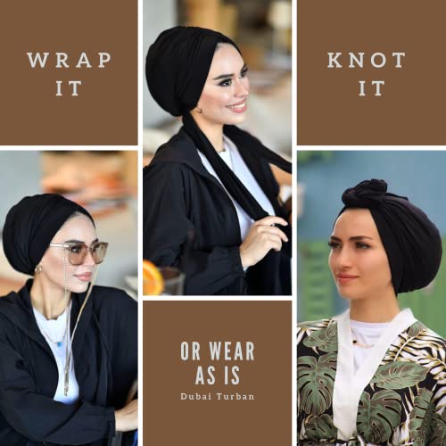 para life Dubai Turbans for Women, Breathable Instant Turban|Std Size Stretchable Cotton|Hijab Cap&Undercap - color: Powder