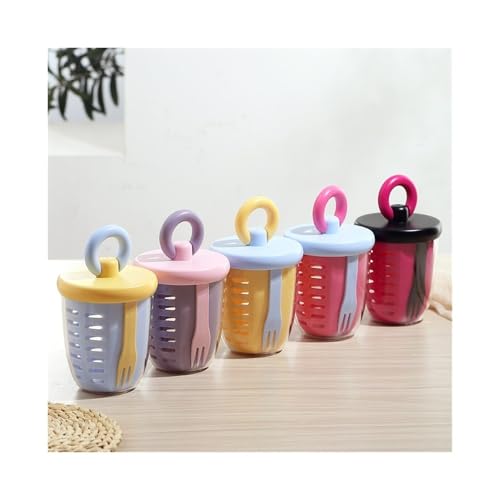 Portable Salad Cup with Fork and Spoon - Double Layer Fresh Keeping Box for Office and Picnic Use(Black) - color: Black