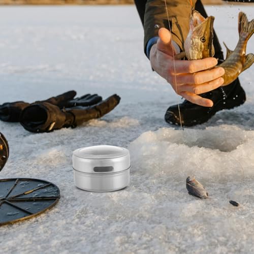 BESPORTBLE Stainless Steel Bait Box Round Worm Container Fishing Lure Storage Portable Multi-Function Bait Holder for Outdoor Anglers