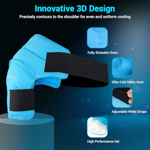 Comfytemp Shoulder Ice Pack Wrap for Injuries Reusable Gel, Physical Rotator Cuff Cold Therapy Arm Shoulder Sleeve for Pain Relief, Fracture, Arthritis, Surgery, Recovery (S/M) - style: 1 Gel Pack