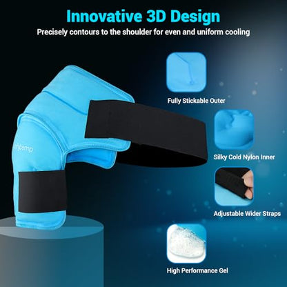 Comfytemp Shoulder Ice Pack Wrap for Injuries Reusable Gel, Physical Rotator Cuff Cold Therapy Arm Shoulder Sleeve for Pain Relief, Fracture, Arthritis, Surgery, Recovery (S/M) - style: 1 Gel Pack