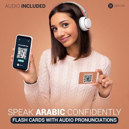Briston Arabic Alphabet Flash Cards with Audio – 40 Durable Water-Resistant Cards with Transliteration, Pronunciation Guide & Learning Chart – Learn to Read and Write Letters for Kids, Students Adults : Toys & Games