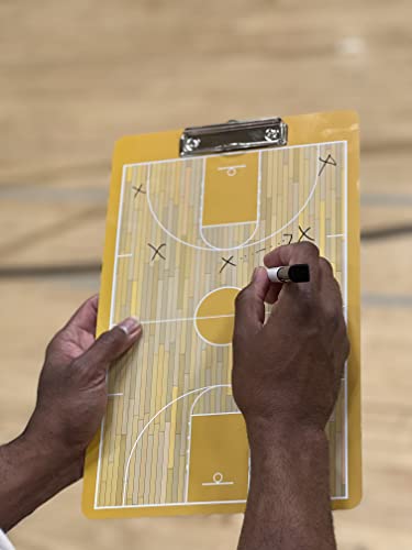 Basketball Coaching Board | Double-Sided Premium Dry Erase Clipboard with Full & Half Court (Maroon/ Burgundy) - color: Maroon/ Burgundy